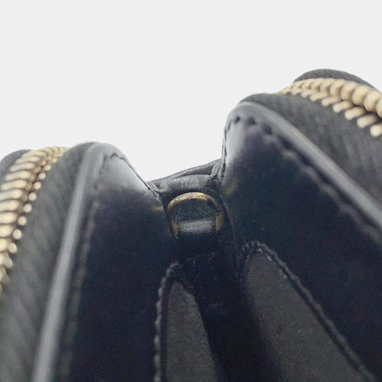 Pre Owned Chanel CC Filigree Black Caviar Skin Wallet On Chain 