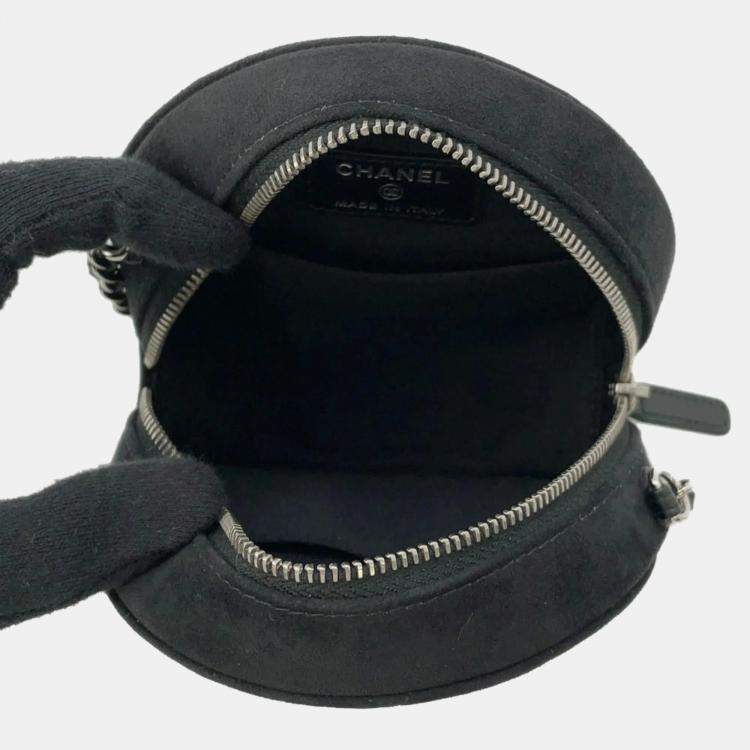 Pre Owned Chanel Star Round Quilted Suede with Crystal Embellished Charms Clutch with Chain 