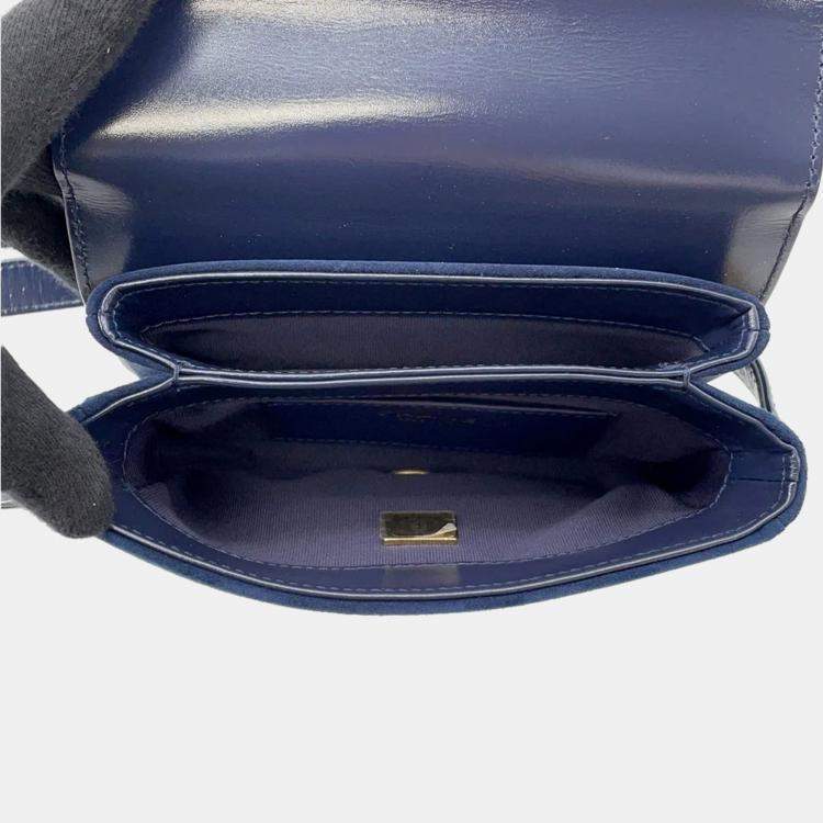Pre Owned Chanel Matelasse Blue Calf Leather Full Flap Shoulder Bag 