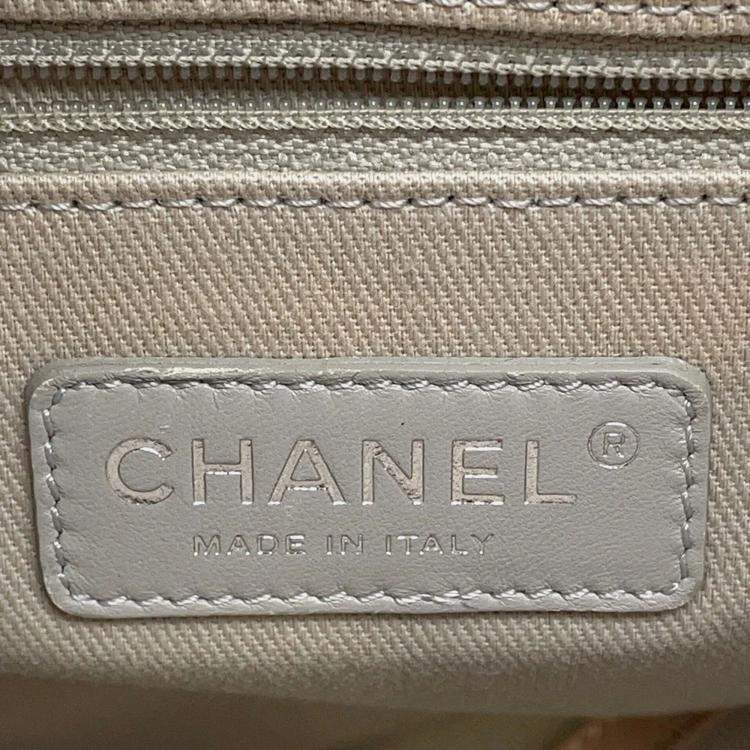 Pre Owned Chanel Deauville PM Pink Leather Caviar Leather Chain Tote Bag 