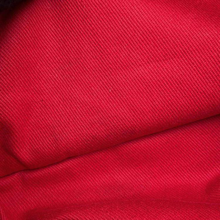 Pre Owned Chanel Mademoiselle Red Patent Leather Chain Bowling Bag 