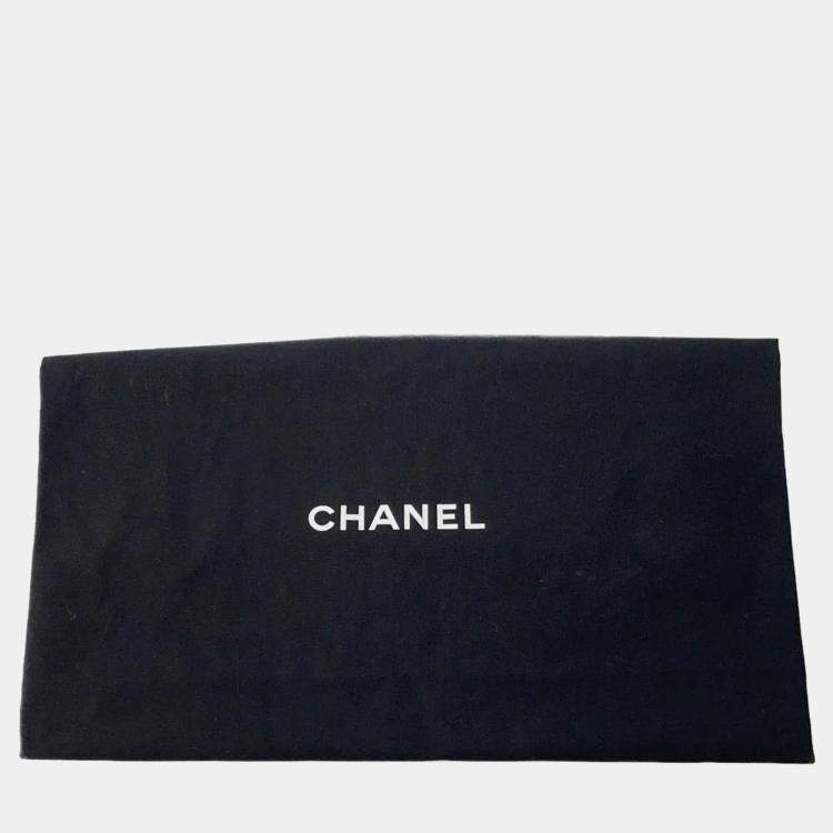 Pre Owned Chanel Matelasse Pearl CC Black Lambskin Logo Shoulder Bag 