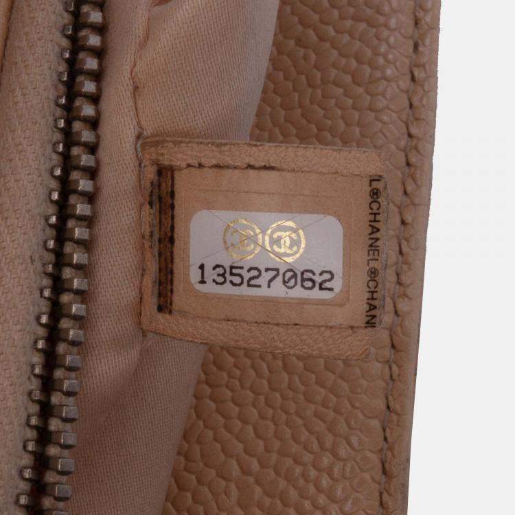 Pre Owned Chanel Beige Caviar Grand Shopping Tote