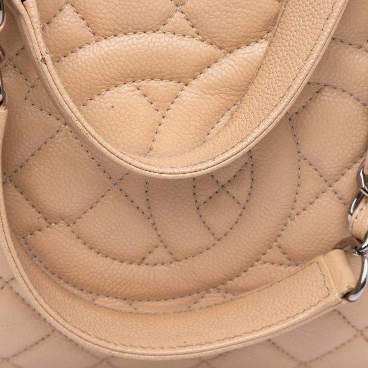 Pre Owned Chanel Beige Caviar Grand Shopping Tote
