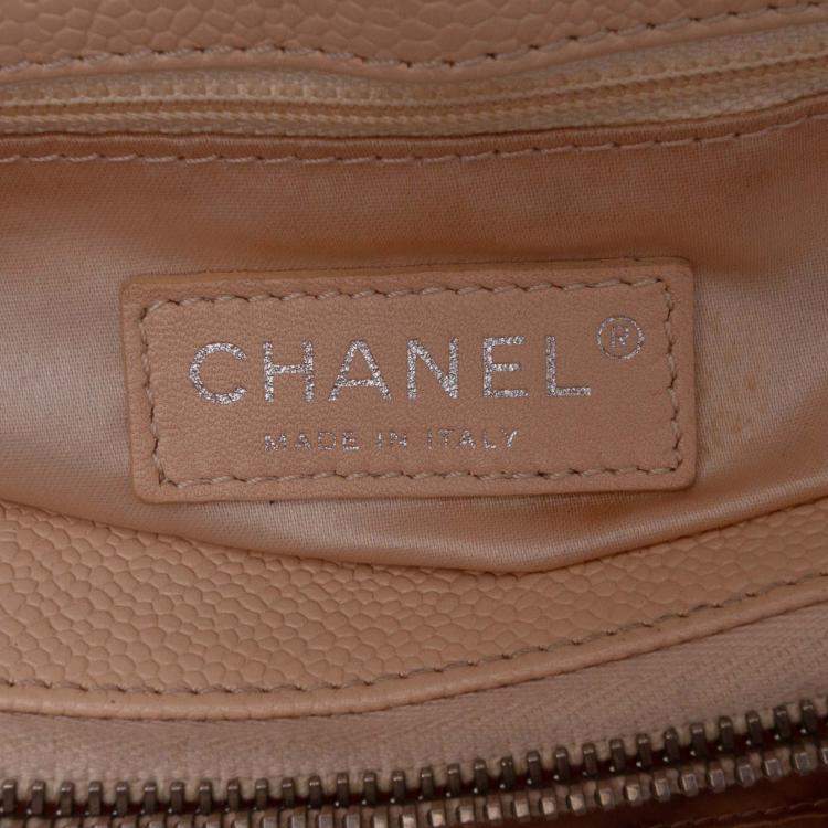 Pre Owned Chanel Beige Caviar Grand Shopping Tote