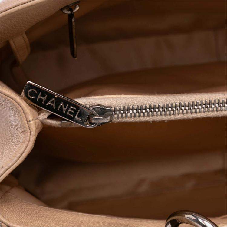 Pre Owned Chanel Beige Caviar Grand Shopping Tote