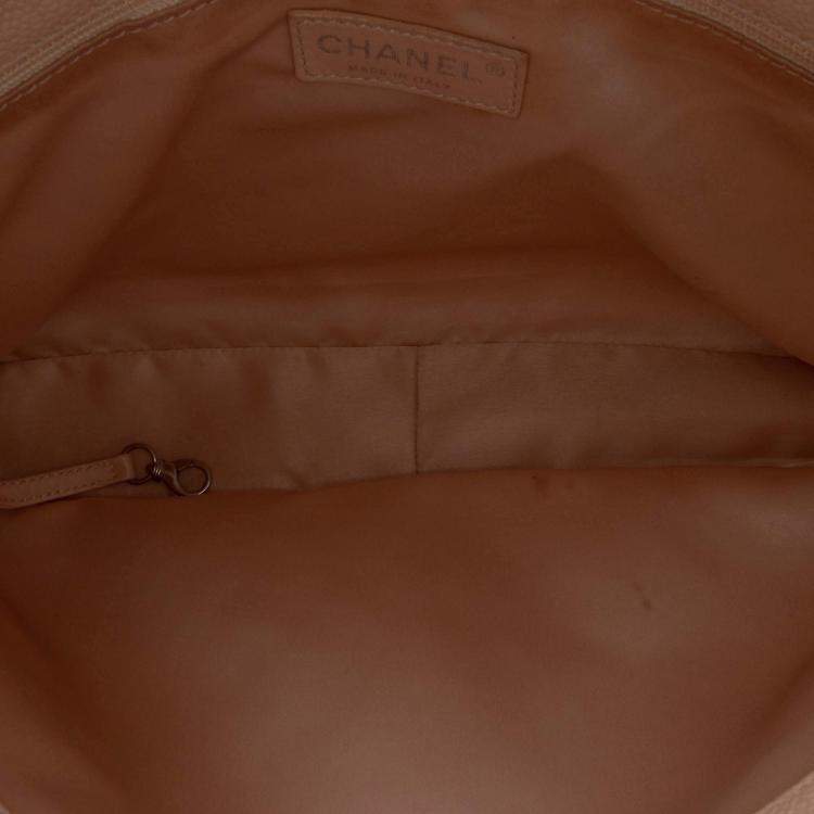 Pre Owned Chanel Beige Caviar Grand Shopping Tote