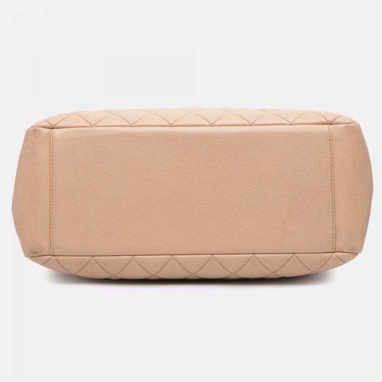 Pre Owned Chanel Beige Caviar Grand Shopping Tote