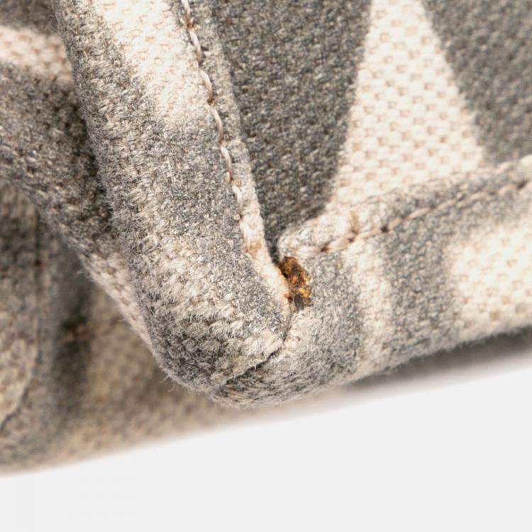 Pre Owned Chanel Beige/Grey Canvas Iliad Flap Clutch