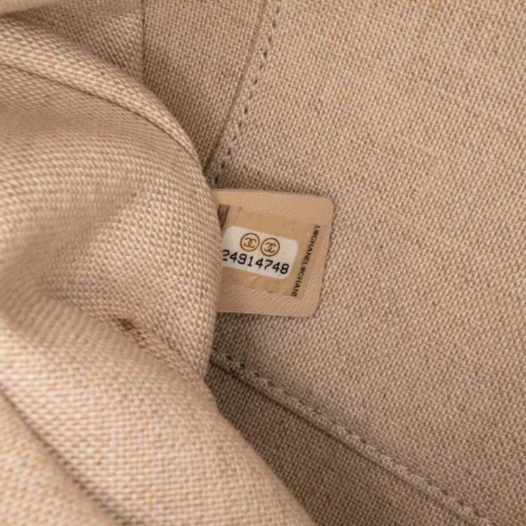 Pre Owned Chanel Beige/Grey Canvas Iliad Flap Clutch