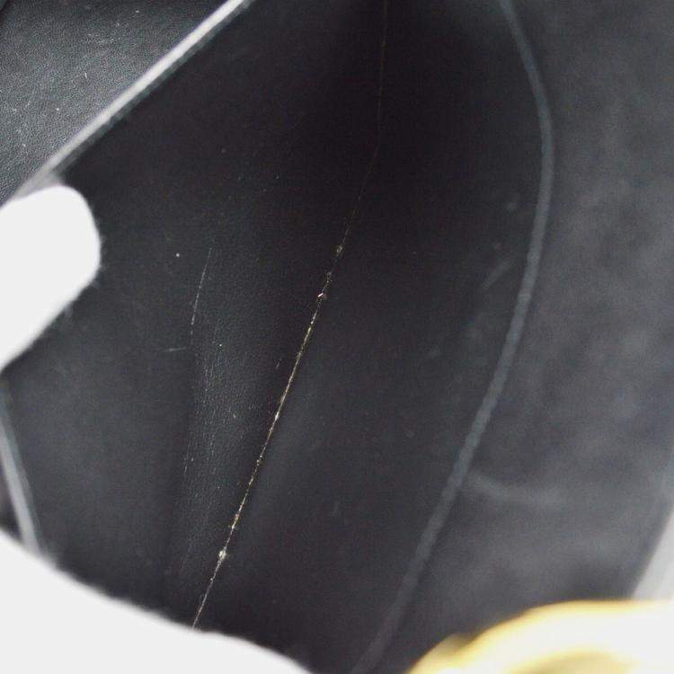 Pre Owned Chanel Black Calfskin Tote Chain Handbag