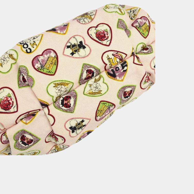 Pre Owned Chanel Valentine Pink Canvas Chain Shoulder Bag