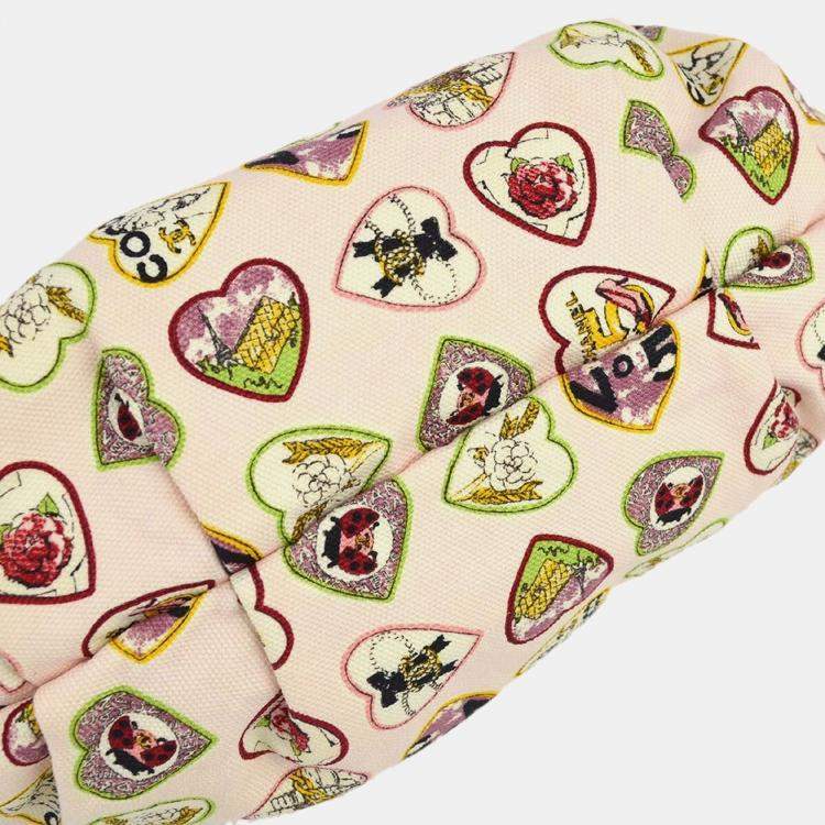 Pre Owned Chanel Valentine Pink Canvas Chain Shoulder Bag