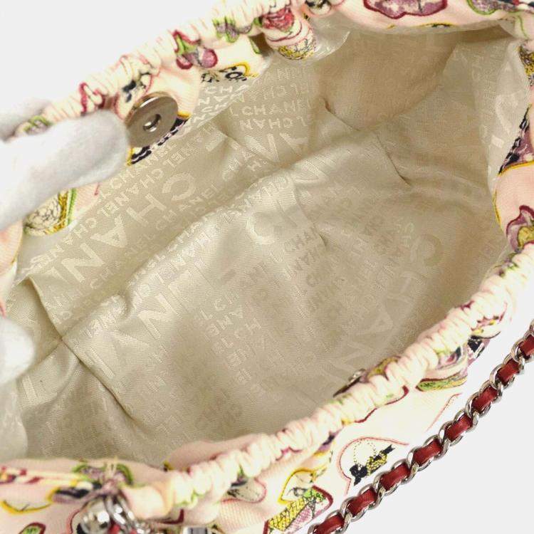 Pre Owned Chanel Valentine Pink Canvas Chain Shoulder Bag