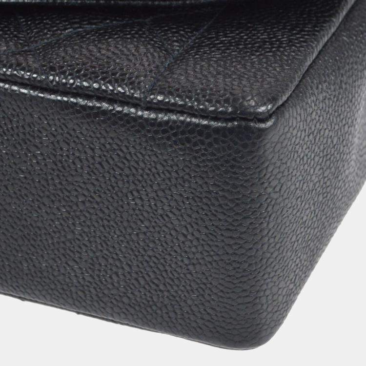 Pre Owned Chanel Diana Medium Black Leather Chain Shoulder Bag