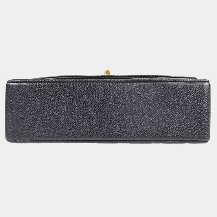 Pre Owned Chanel Diana Medium Black Leather Chain Shoulder Bag
