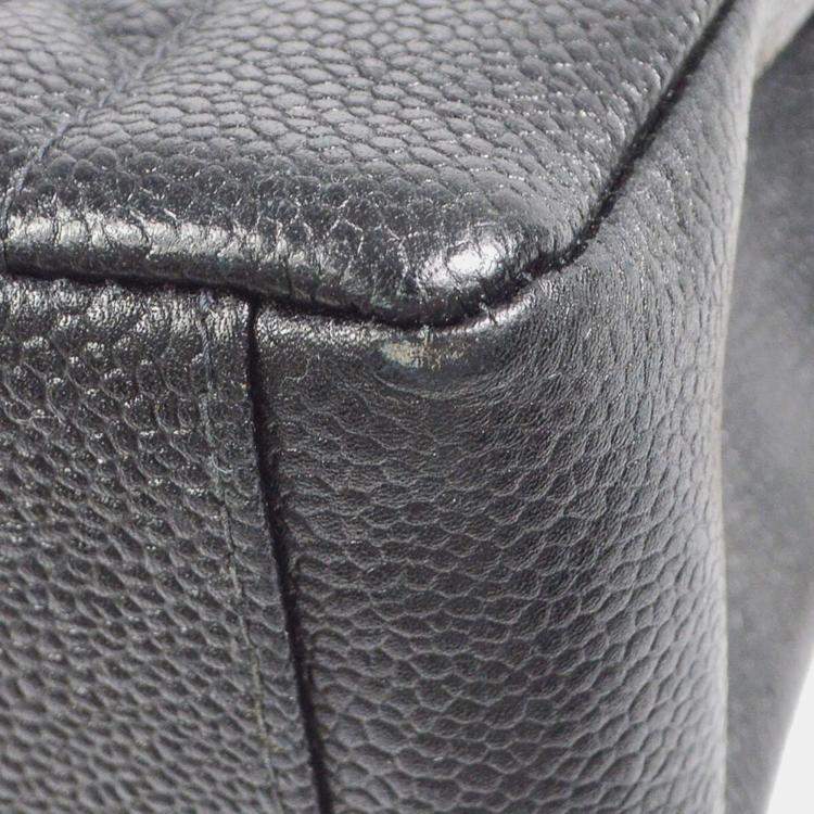 Pre Owned Chanel Diana Medium Black Caviar Leather Chain Shoulder Bag