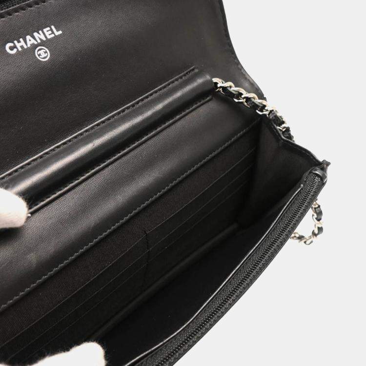Pre Owned  Chanel Timeless WOC Black Calfskin Wallet On Chain Bag