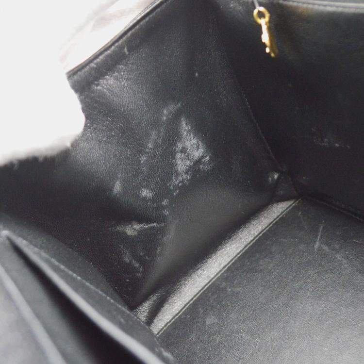 Pre Owned Chanel Interlocking CC Black Calfskin Tote Chain Bag