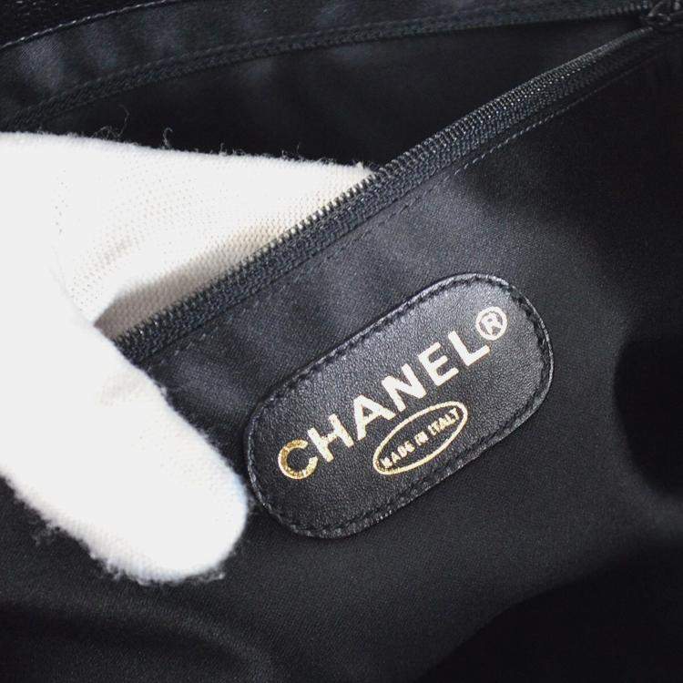 Pre Owned Chanel CC Timeless Black Calfskin Chain Shoulder Bag