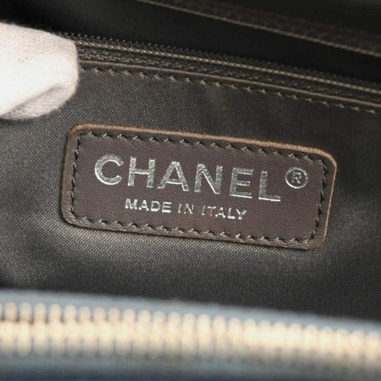 Pre Owned Chanel GST XL Blue Calfskin Grand Shopping Tote Bag