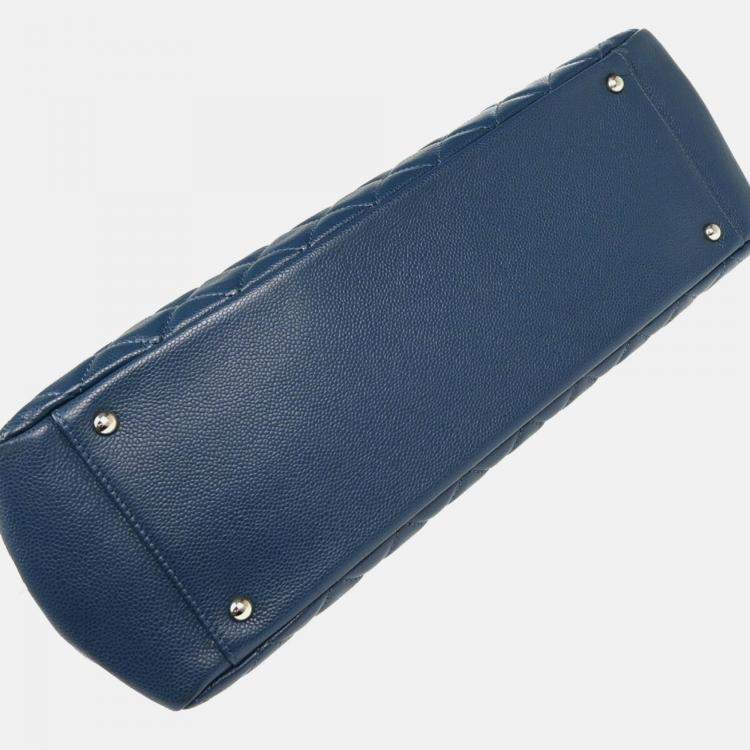 Pre Owned Chanel GST XL Blue Calfskin Grand Shopping Tote Bag