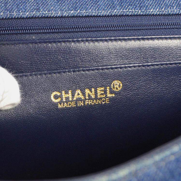 مملوكة مسبقًا Chanel Kelly Blue Denim Top Handle Bag