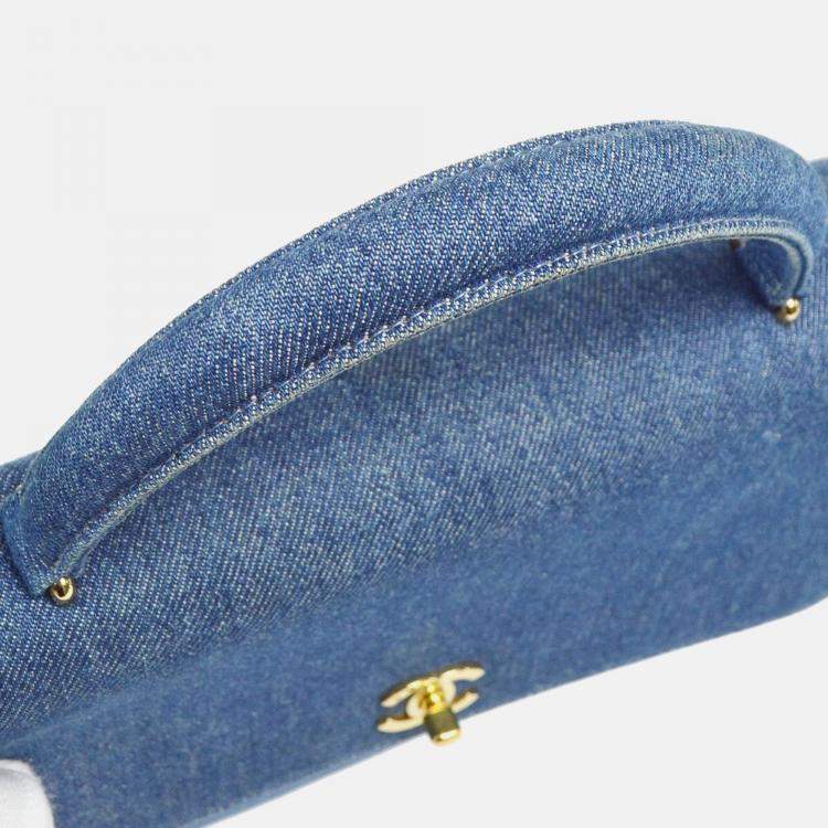 مملوكة مسبقًا Chanel Kelly Blue Denim Top Handle Bag
