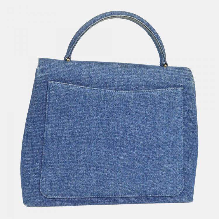 مملوكة مسبقًا Chanel Kelly Blue Denim Top Handle Bag
