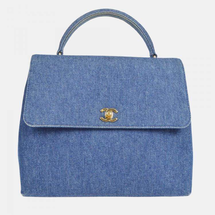 مملوكة مسبقًا Chanel Kelly Blue Denim Top Handle Bag