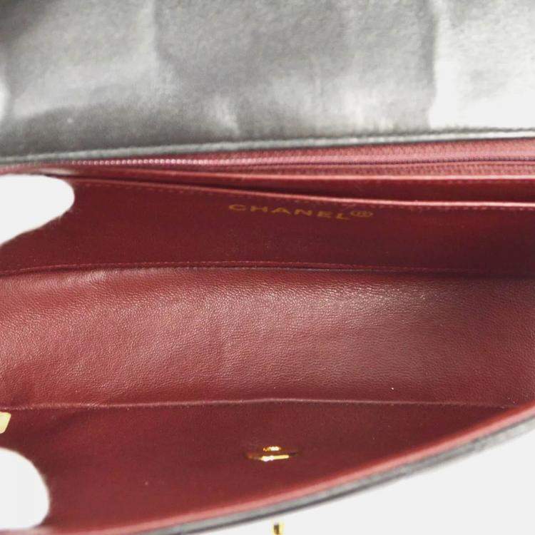 Pre Owned Chanel Mademoiselle Black Lambskin Shoulder Bag