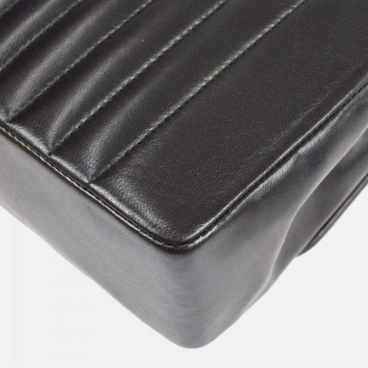 Pre Owned Chanel Mademoiselle Black Lambskin Shoulder Bag