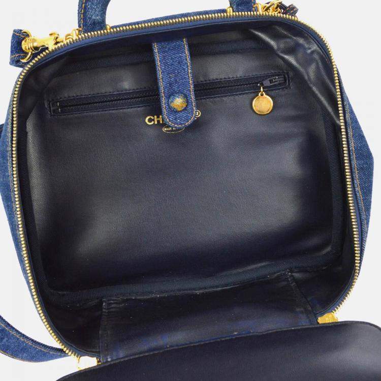 مملوكة مسبقًا Chanel Timeless Vanity Indigo Denim Top Handle Bag