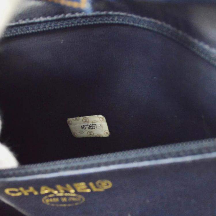 مملوكة مسبقًا Chanel Timeless Vanity Indigo Denim Top Handle Bag