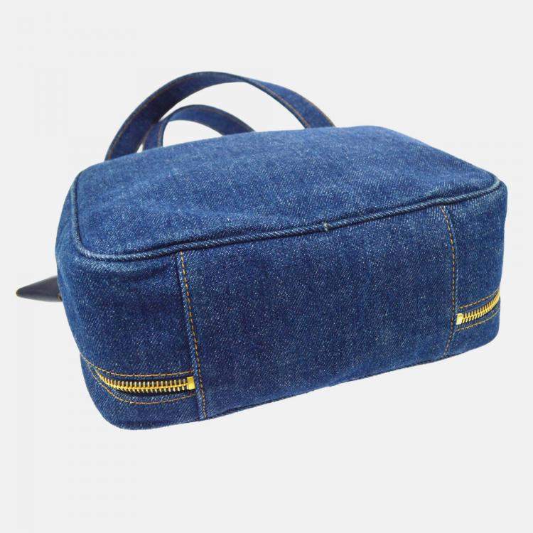 مملوكة مسبقًا Chanel Timeless Vanity Indigo Denim Top Handle Bag
