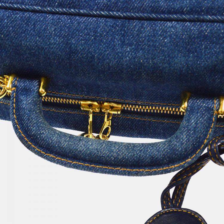 مملوكة مسبقًا Chanel Timeless Vanity Indigo Denim Top Handle Bag