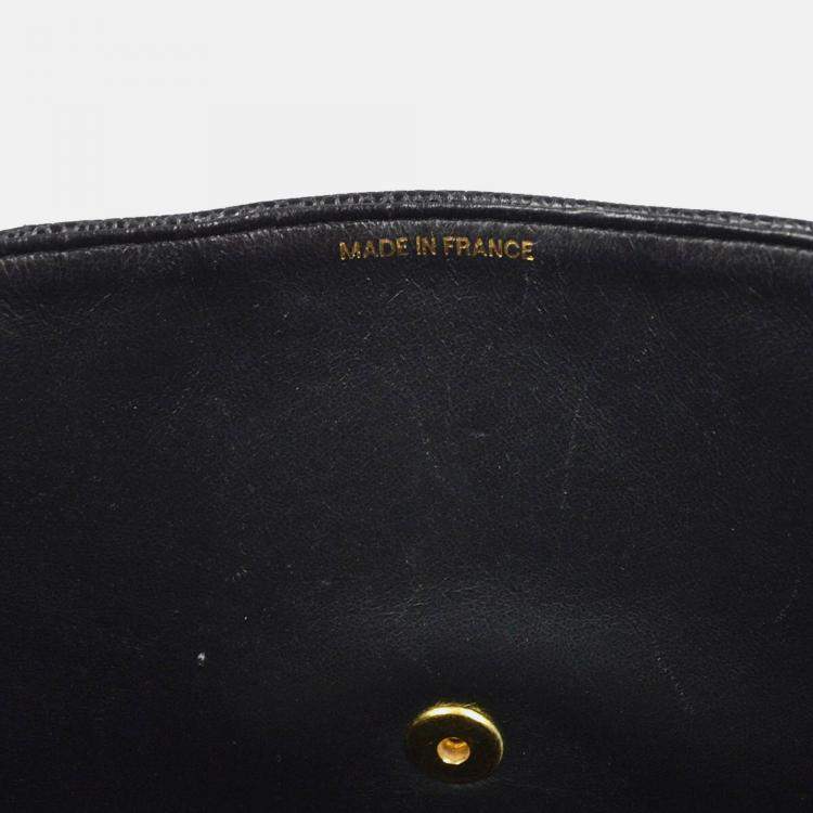 Pre Owned Chanel Mademoiselle Jumbo Classic Flap Black Caviar Leather Shoulder Bag