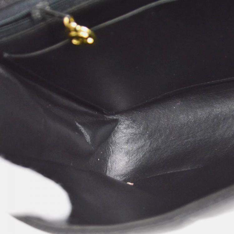Pre Owned Chanel Black Calfskin Jumbo Mademoiselle Classic Flap Bag