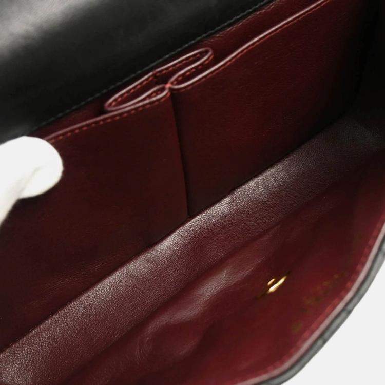 Pre Owned Chanel East West Black Lambskin Shoulder Bag