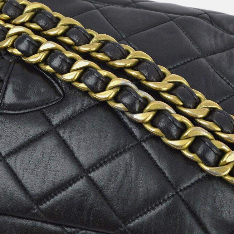Pre Owned Chanel Duma Small Black Lambskin Backpack