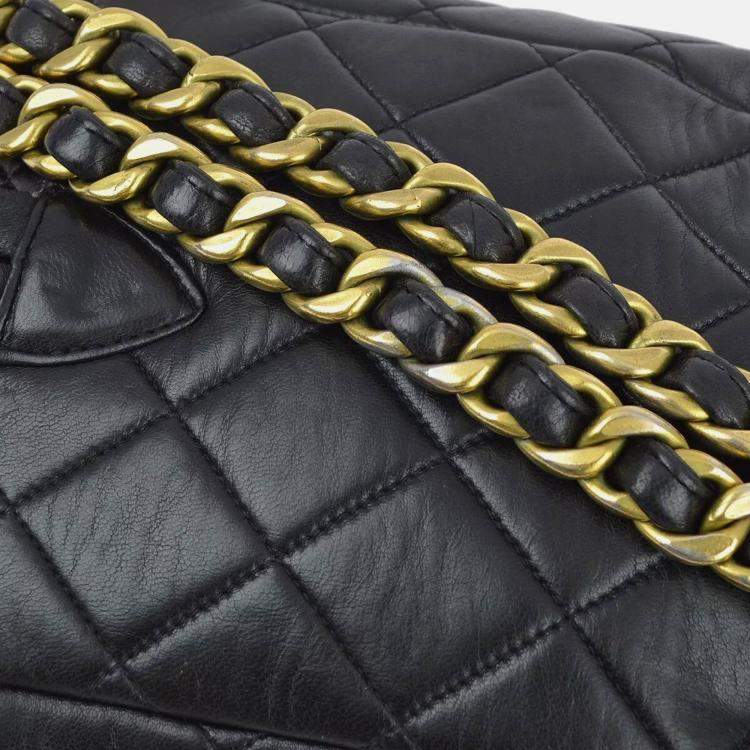 Pre Owned Chanel Duma Small Black Lambskin Backpack