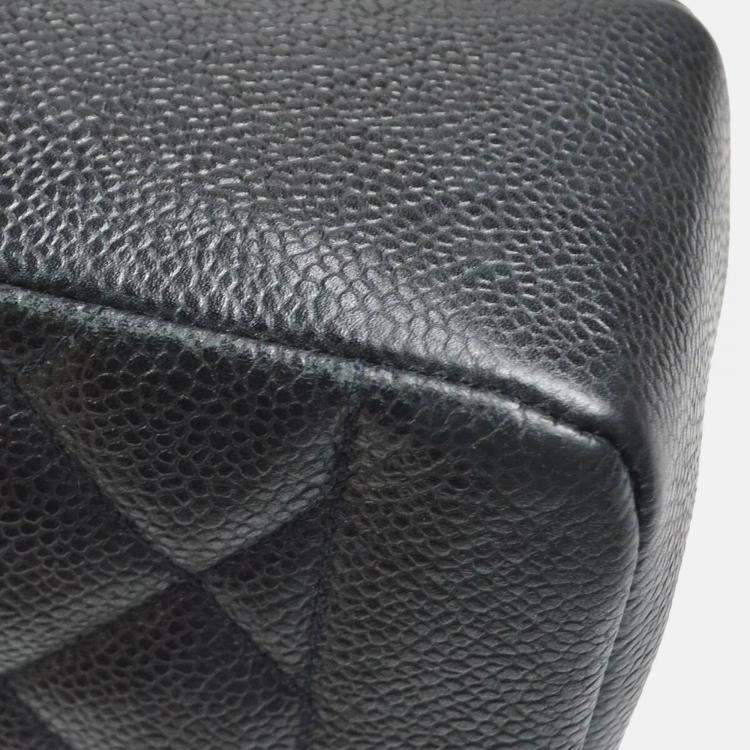 Pre Owned Chanel Diana Medium Black Caviar Leather Chain Shoulder Bag