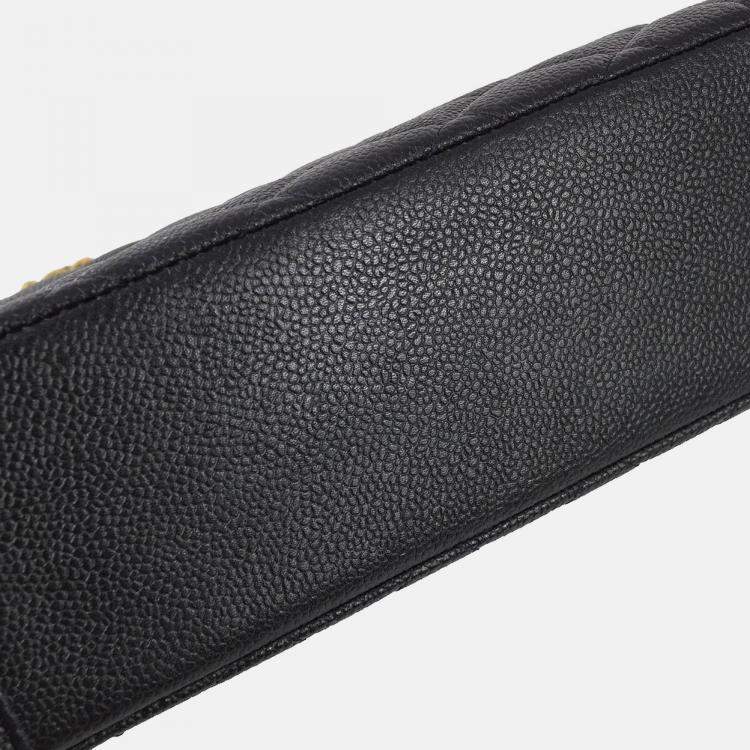 Pre Owned Chanel Diana Medium Black Calfskin Chain Shoulder Bag