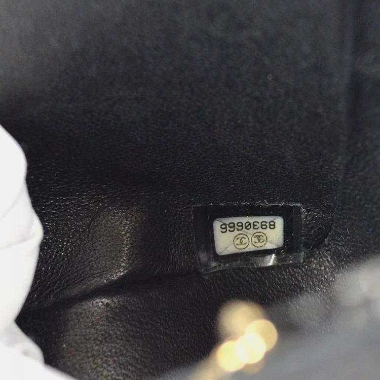 Pre Owned Chanel Classic Square Flap Mini Black Calfskin Bag