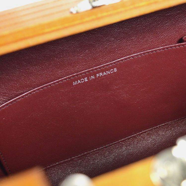 Pre Owned Chanel Brown Black Wood Vanity Box Handbag 