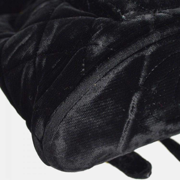 Pre Owned Chanel Duma Small Black Velvet Backpack 