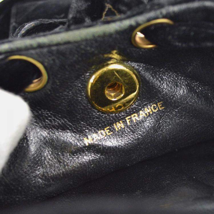 Pre Owned Chanel Duma Small Black Velvet Backpack 