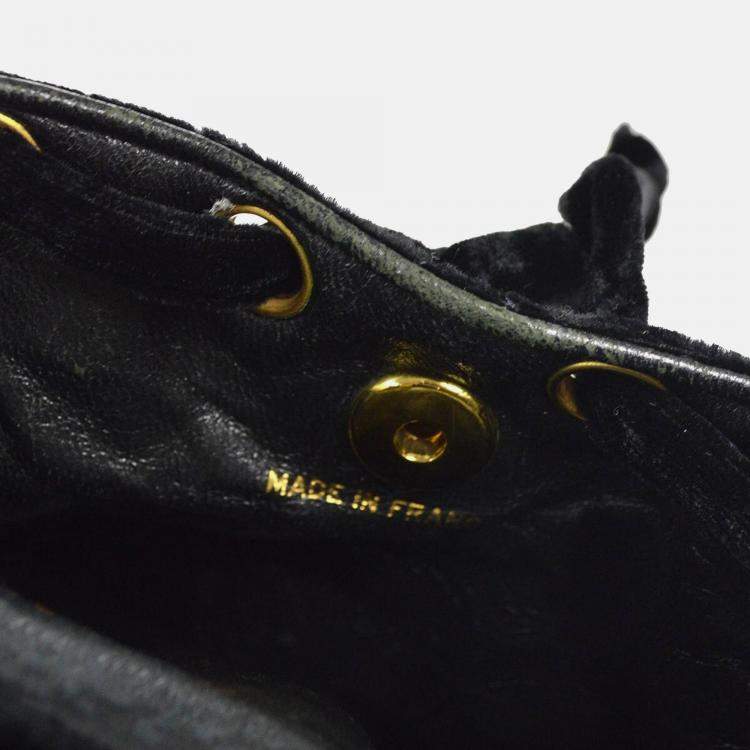 Pre Owned Chanel Duma Small Black Velvet Backpack 