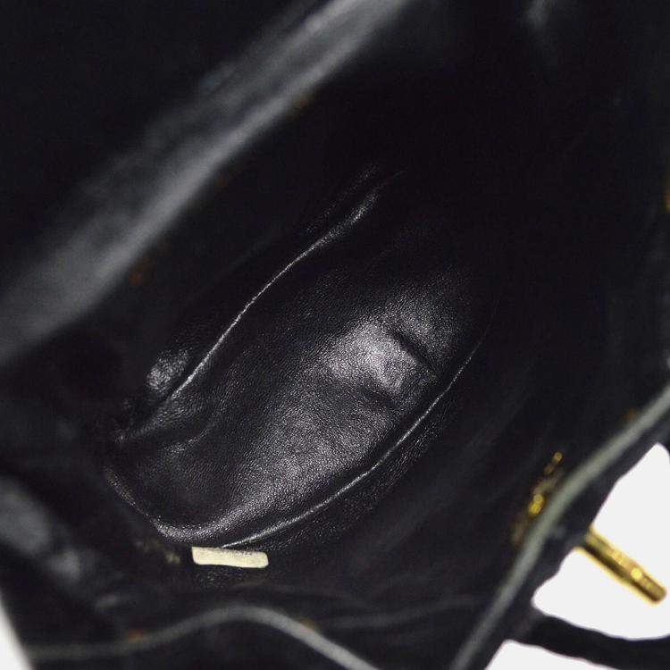 Pre Owned Chanel Duma Small Black Velvet Backpack 