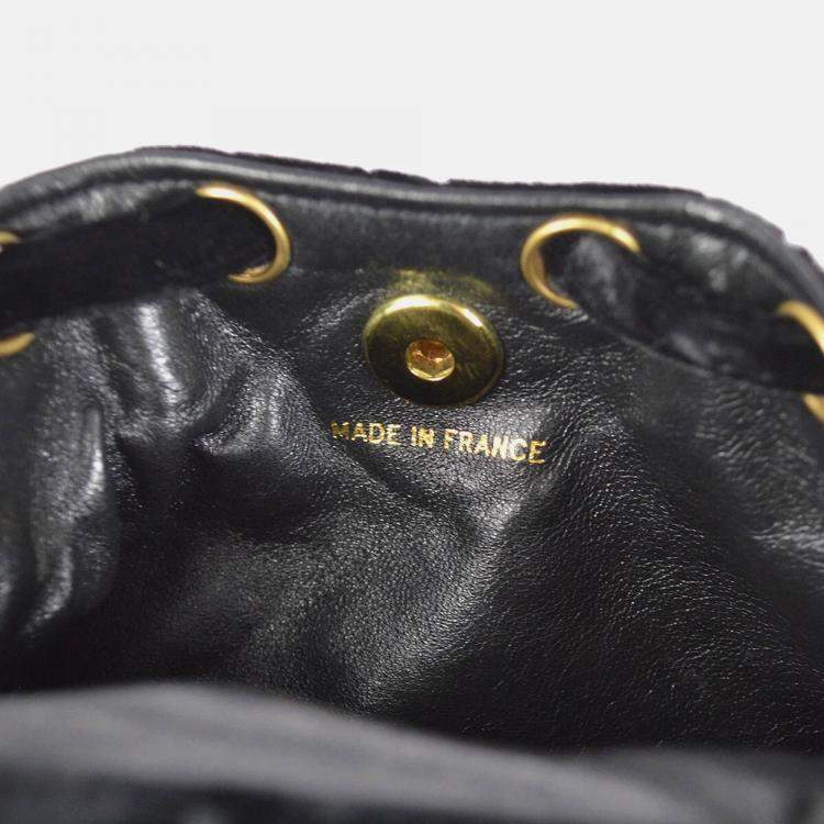 Pre Owned Chanel Duma Small Black Velvet Backpack 